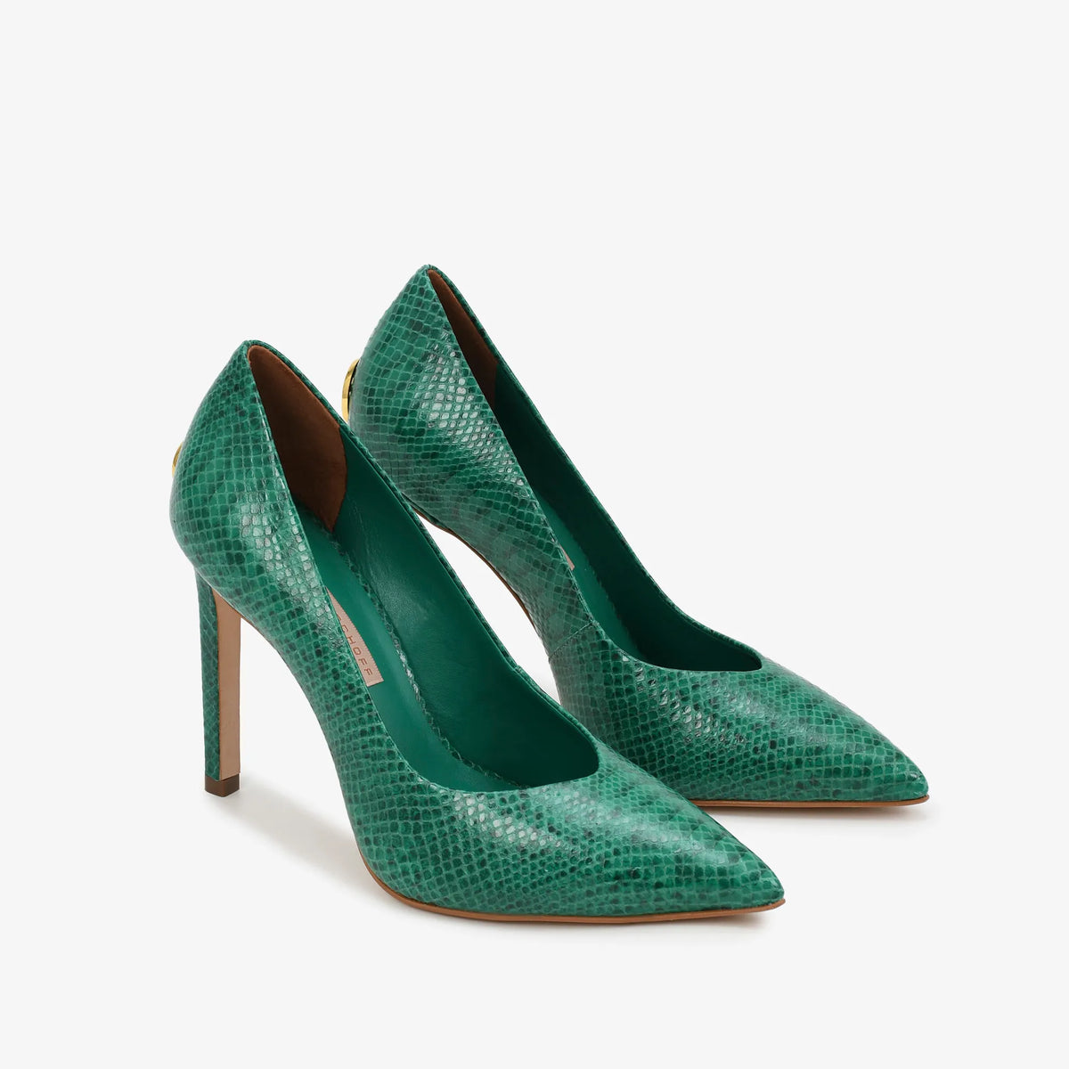Jorge Bischoff snake-embossed leather heels